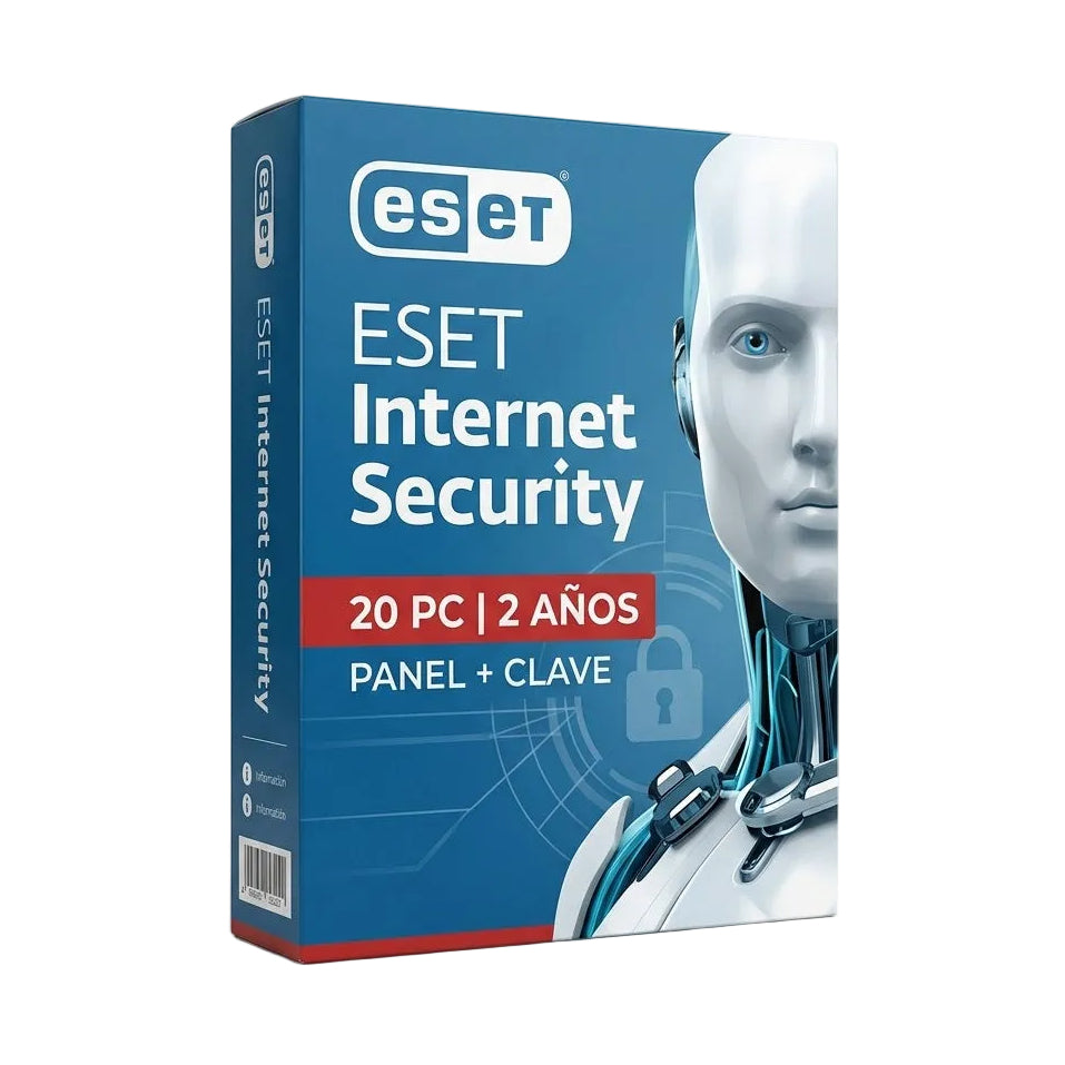 ESET Internet Security 20 PC 2 Años Panel + Clave