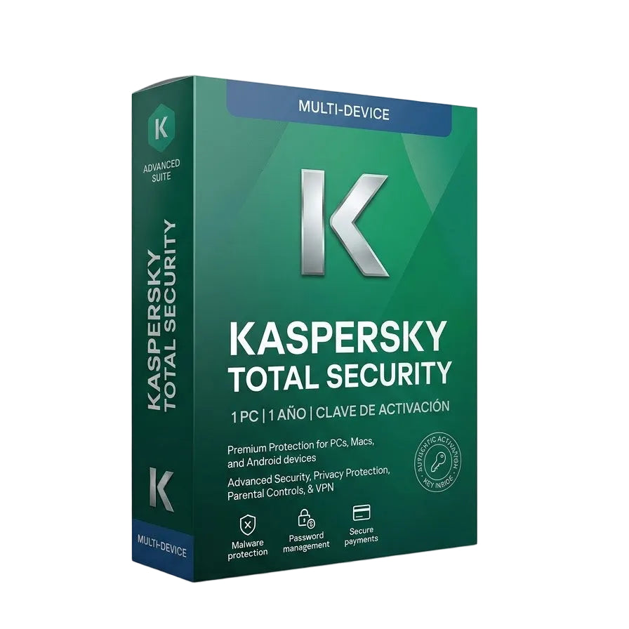 Kaspersky Total Security 1 PC 1 Año Clave de Activación
