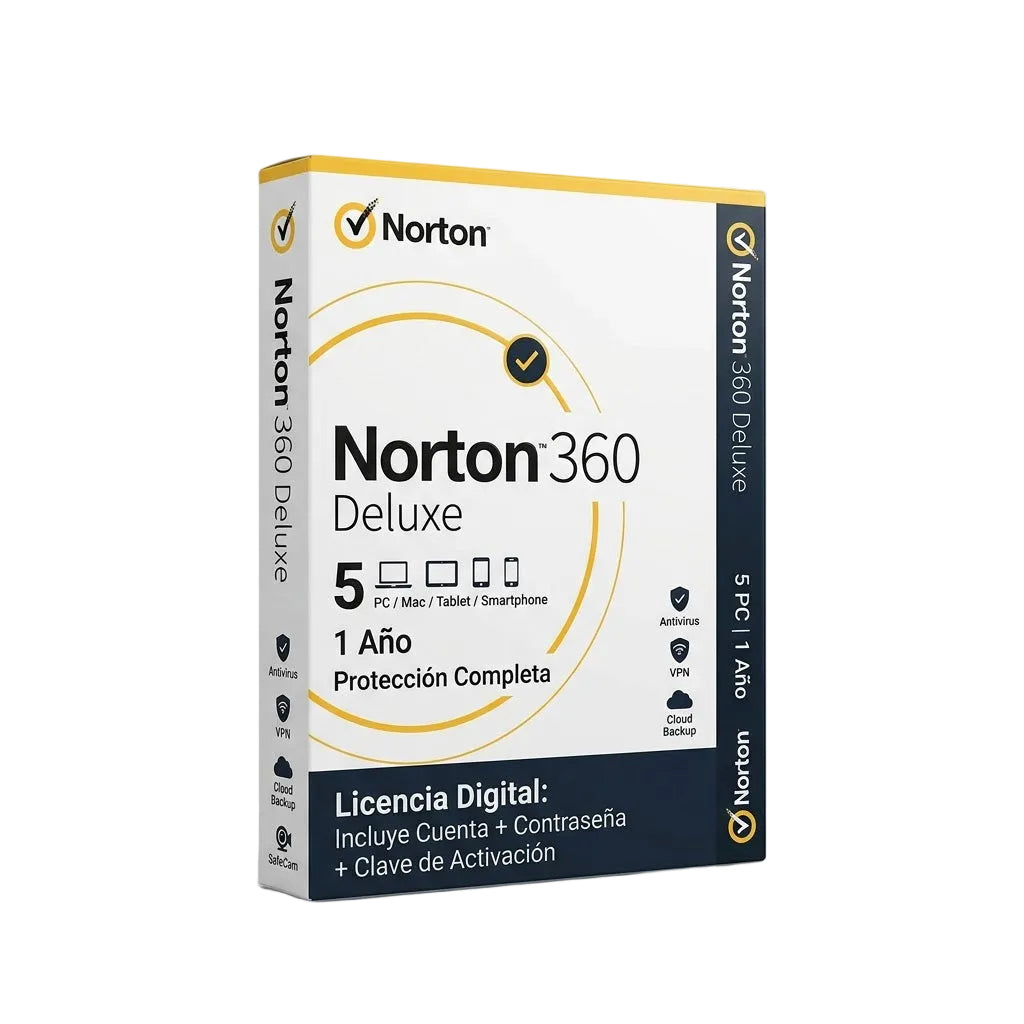 Norton 360 Deluxe 5 PC 1 Año Cuenta + Contraseña + Clave