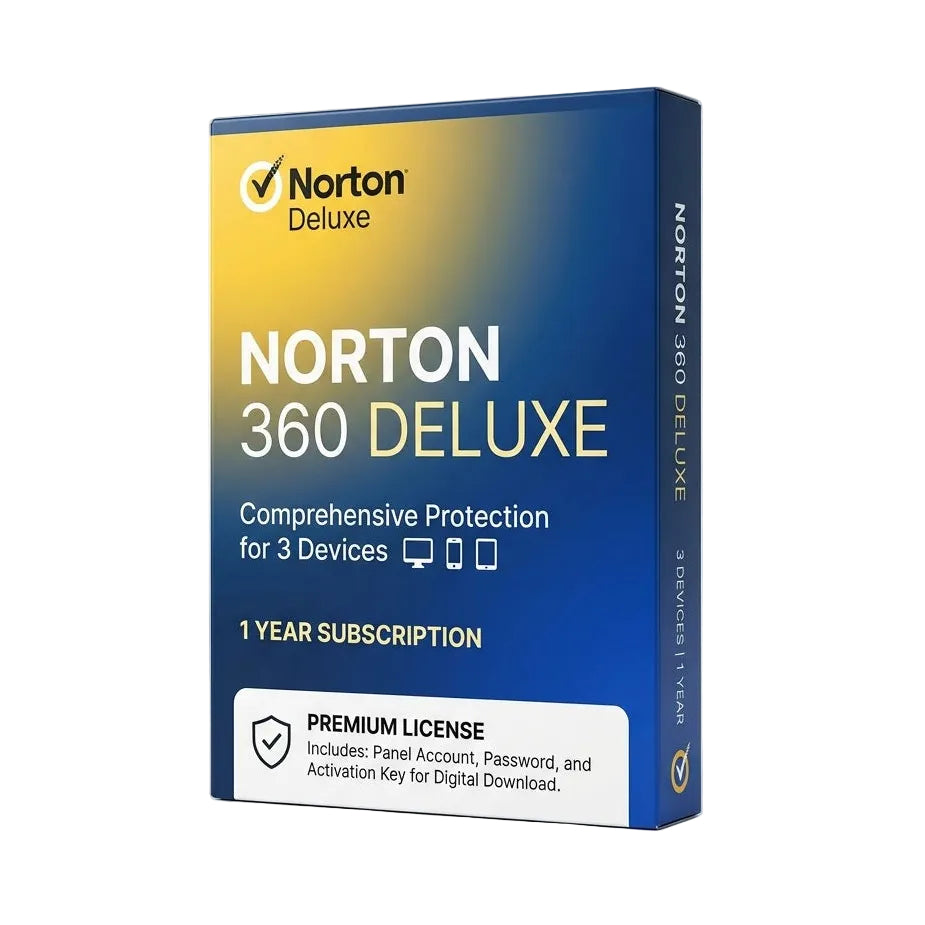 Norton 360 Deluxe 3 PC 1 Año Cuenta + Contraseña + Clave Panel