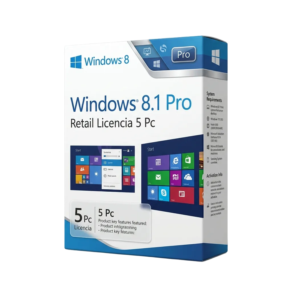 Windows 8.1 Pro Retail Licencia 5 Pc