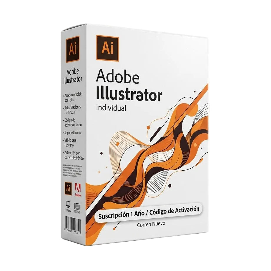 Adobe Illustrator Individual Suscripción 1 Año Código de Activación Correo Nuevo