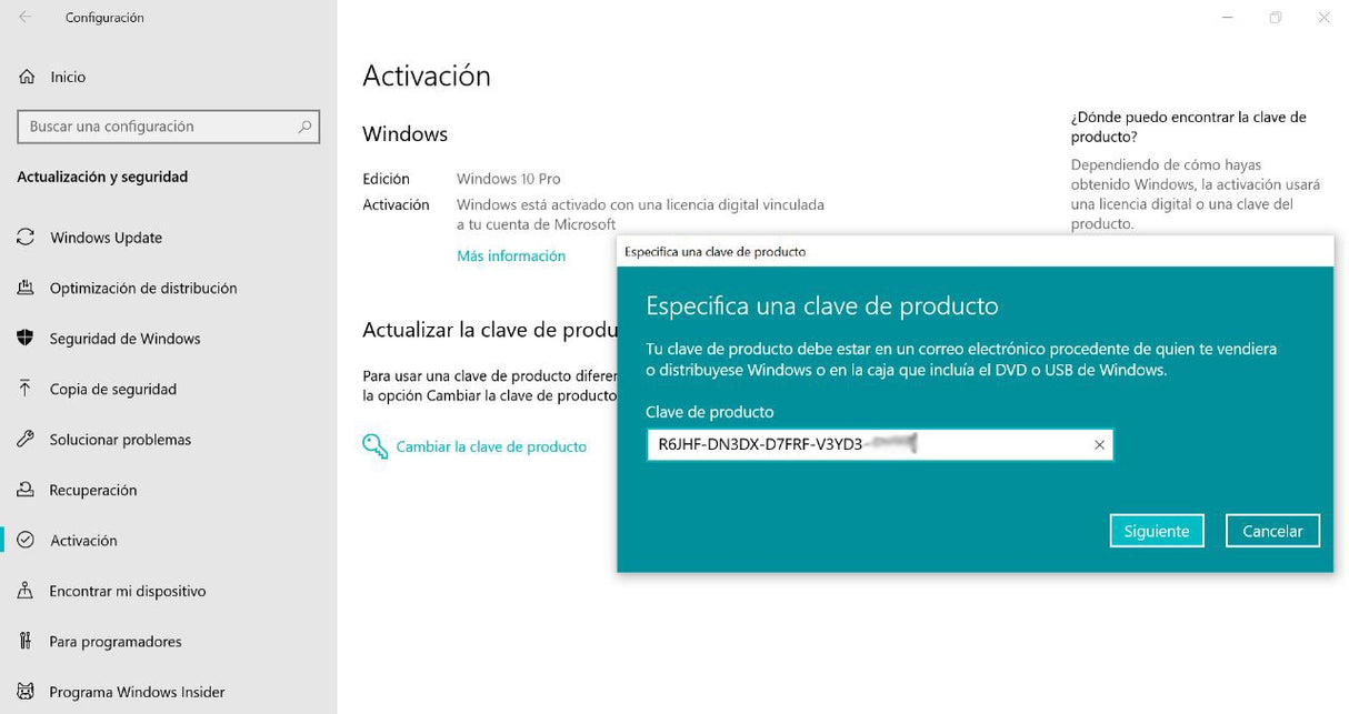 Windows 10 Professional 64 Bits, Español,  1 Licencia DVD, OEM