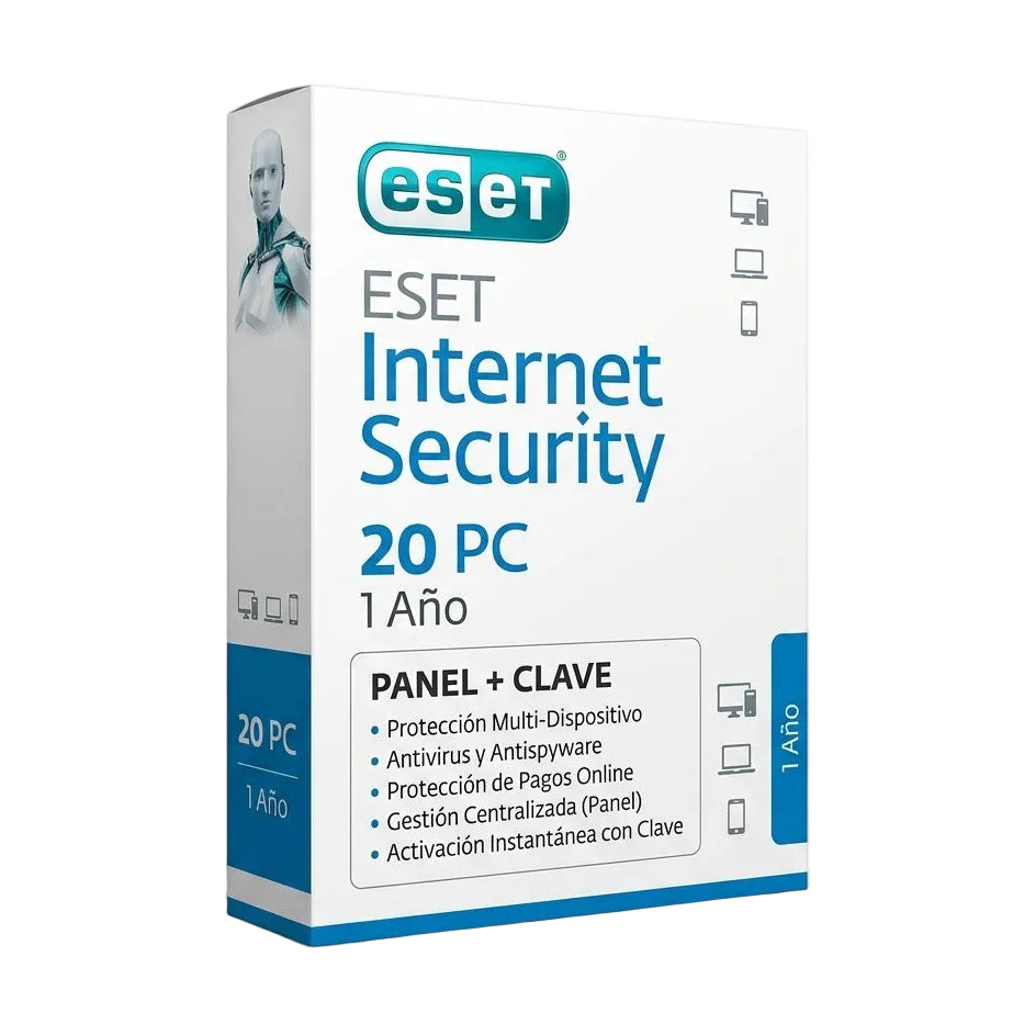 ESET Internet Security 20 PC 1 Año Panel + Clave