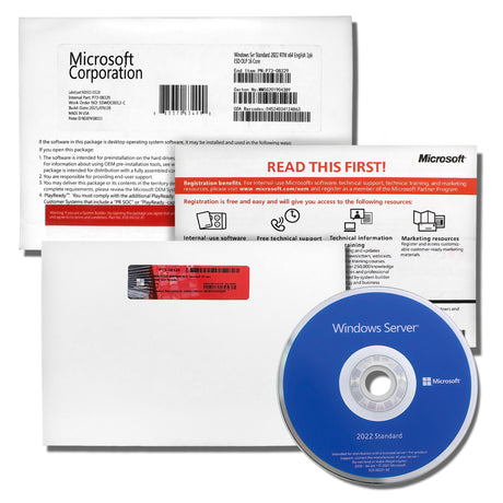 50 RDS CALS para Windows Server 2022 DIGITAL + Windows Server 2022 Standard OEM FÍSICO