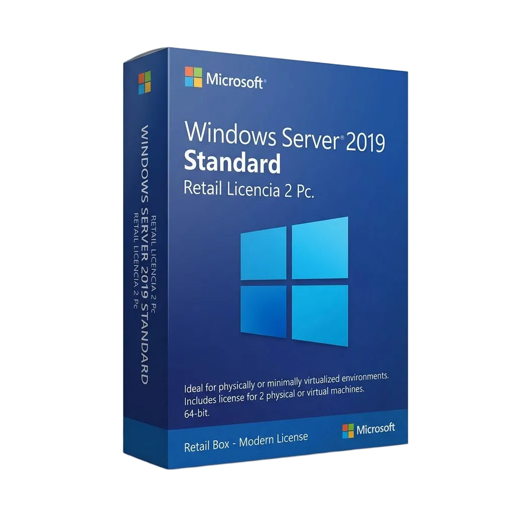 Windows Server 2019 Standard Retail Licencia 2 Pc