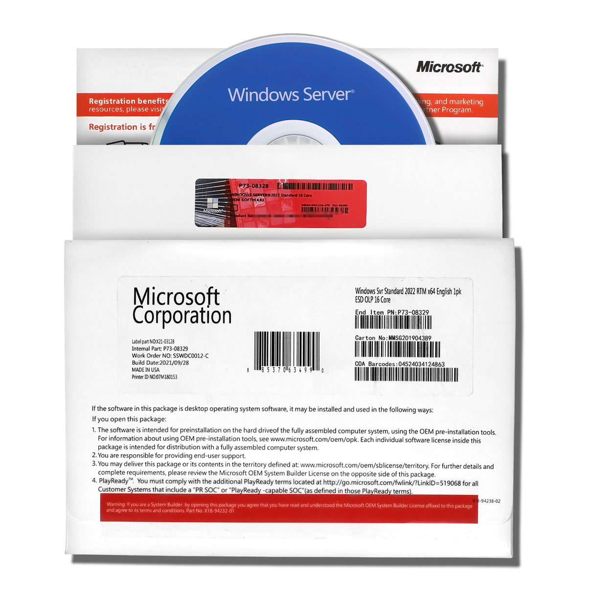 50 RDS CALs Física + Windows Server 2022 Standard OEM Físico ...