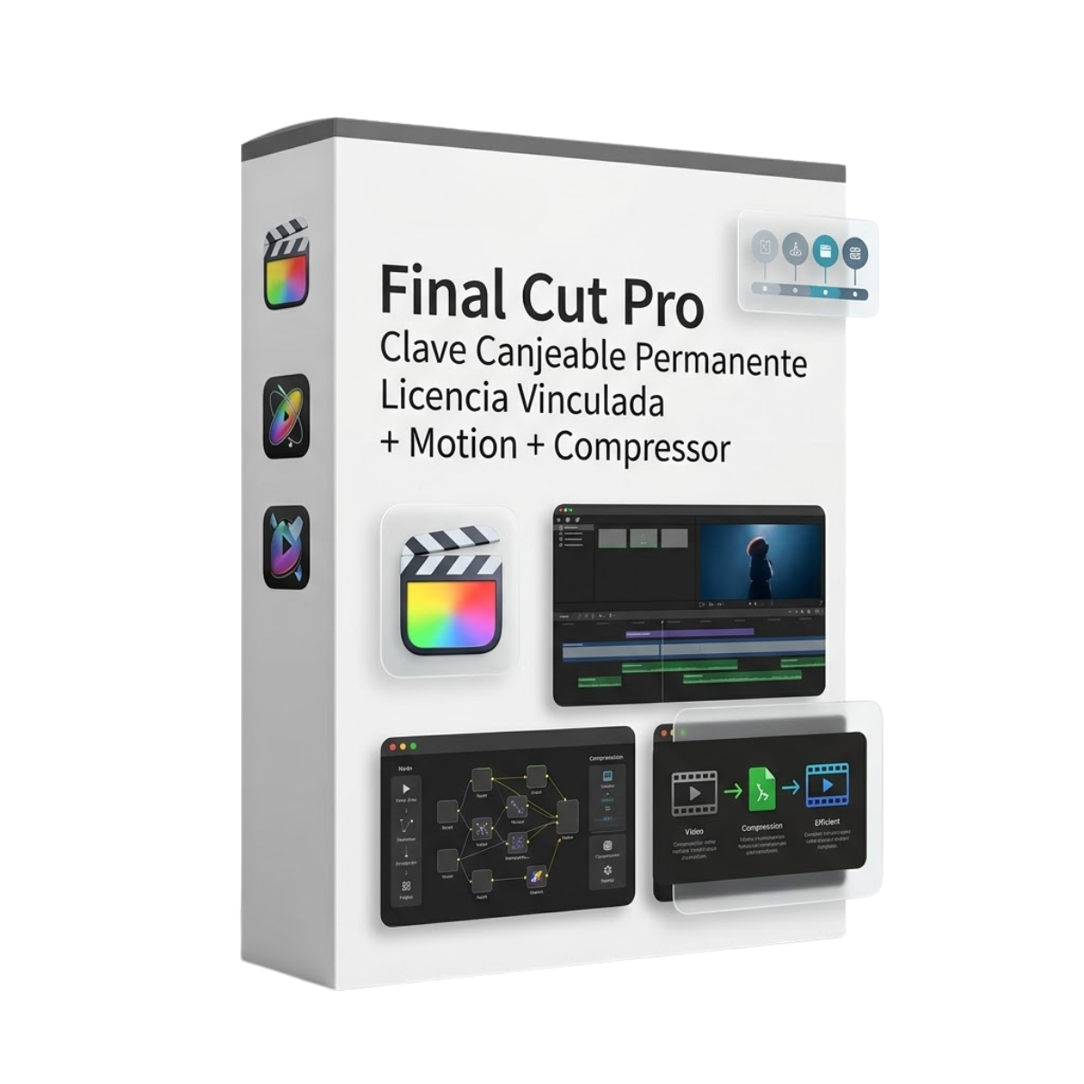 Final Cut Pro Clave Canjeable Permanente Licencia Vinculada + Motion + Compressor