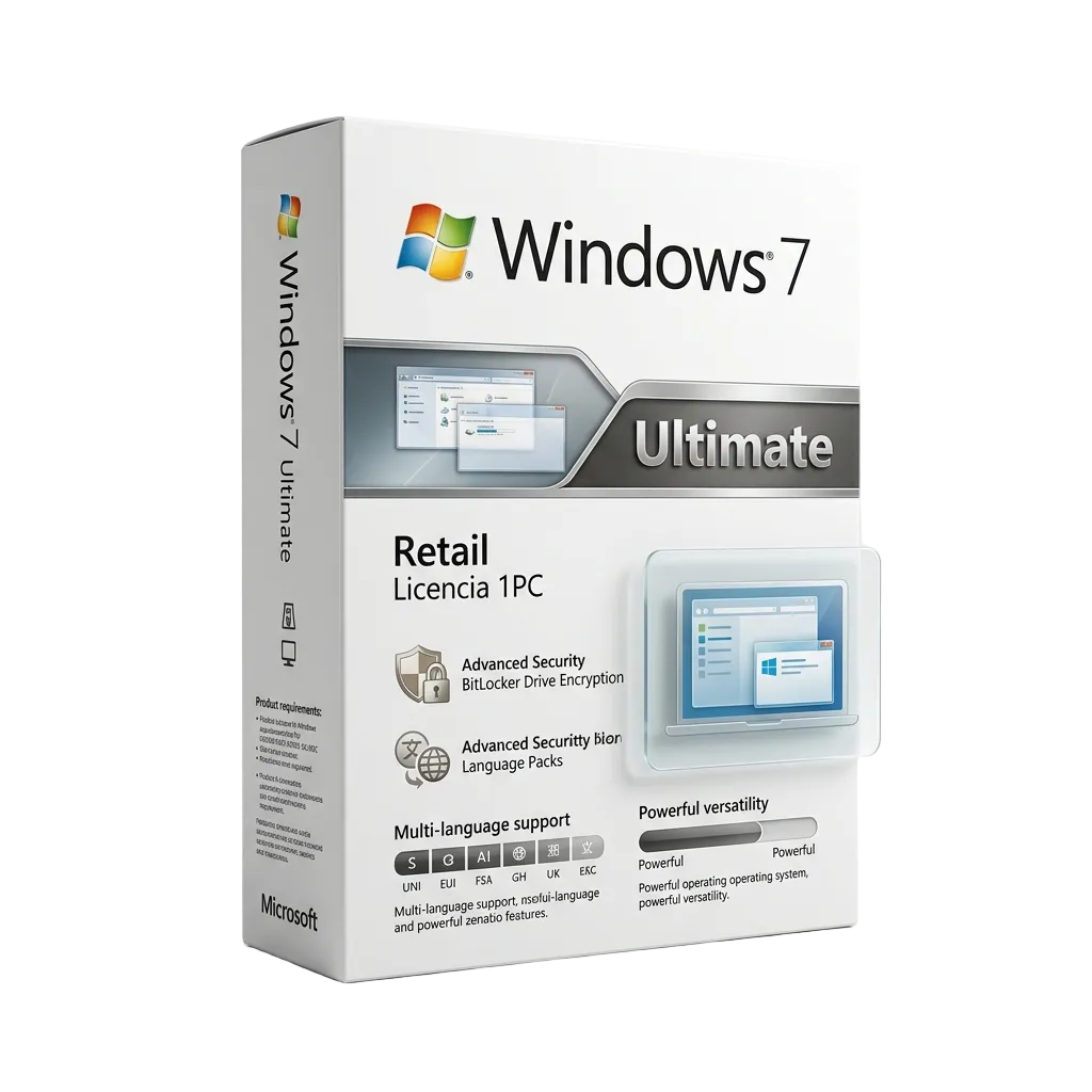Windows 7 Ultimate Retail Licencia 1 Pc