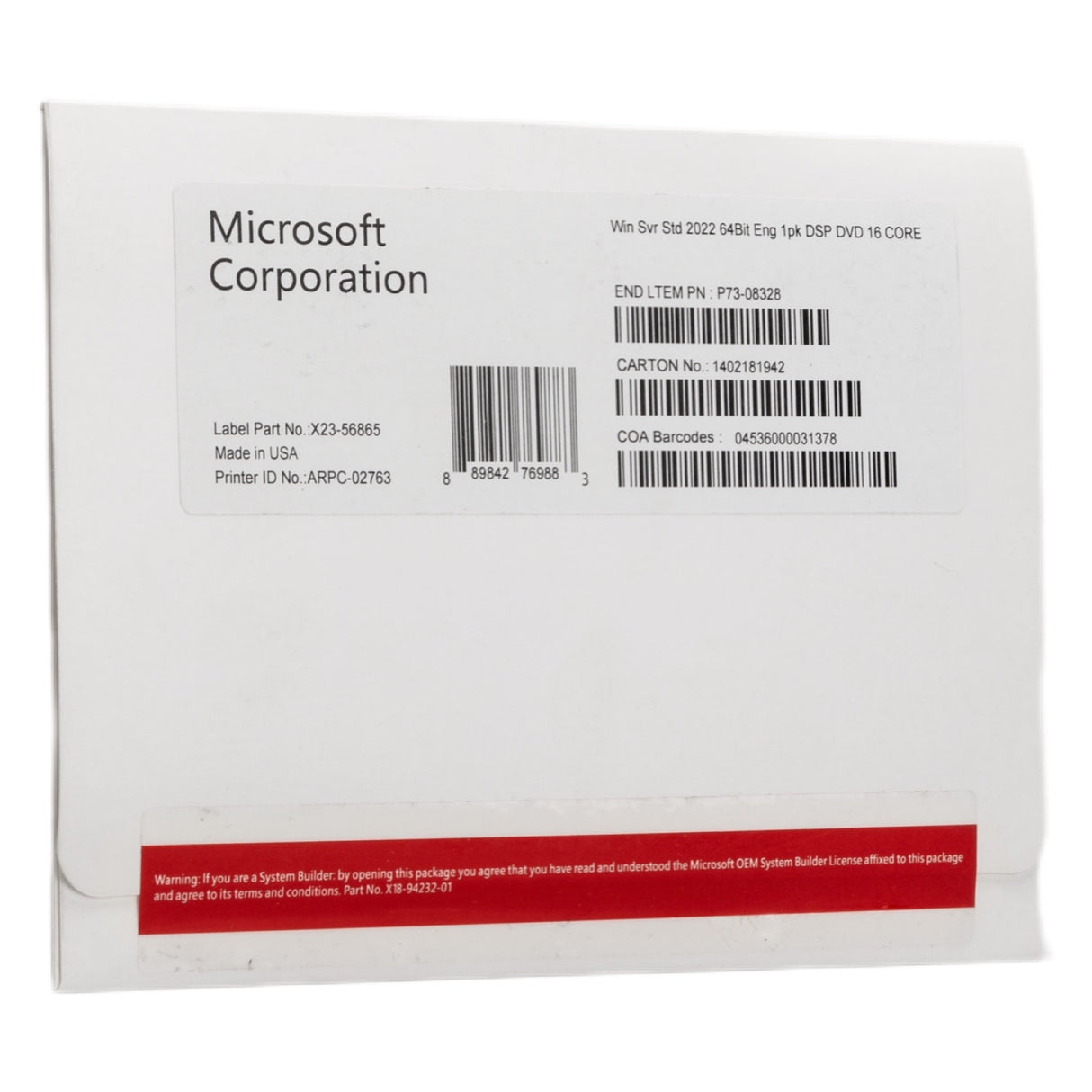 Windows Server 2022 Standard Caja OEM Multilenguaje