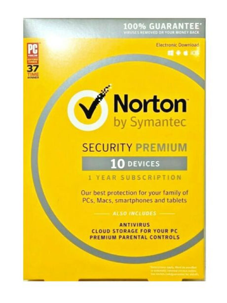 Norton Security Premium para 10 pc de 1 año