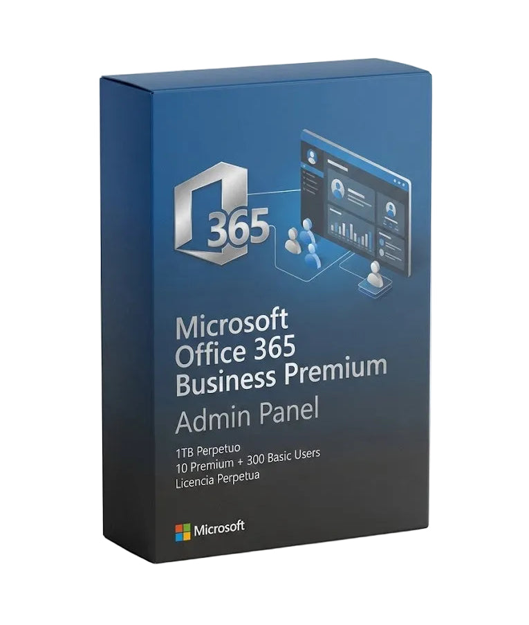 Office 365 Business Premium Admin Panel 1TB Perpetuo 10 Premium + 300 Basic Users